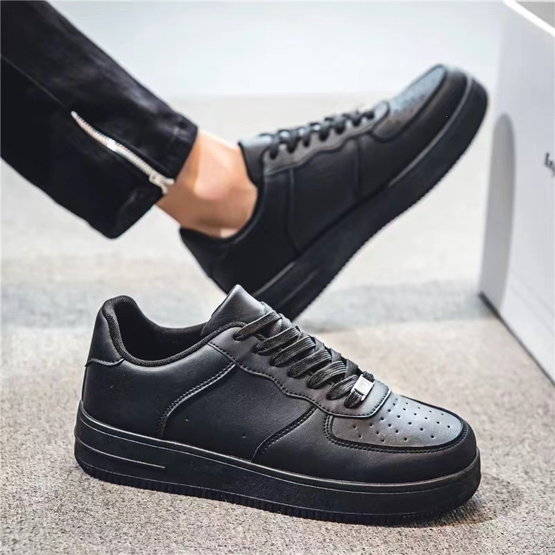 Plate Shoes Thick Soles Small White Shoes Spring Leisure Breathable Sports All Fashion Students Black Men'S Shoes