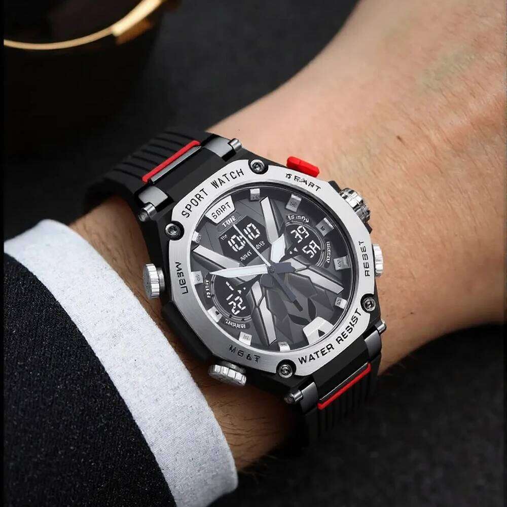 Hot New Product: Men's Trendy and Stylish Wolverine Multifunctional Outdoor Sports Digital Dual Display Watch