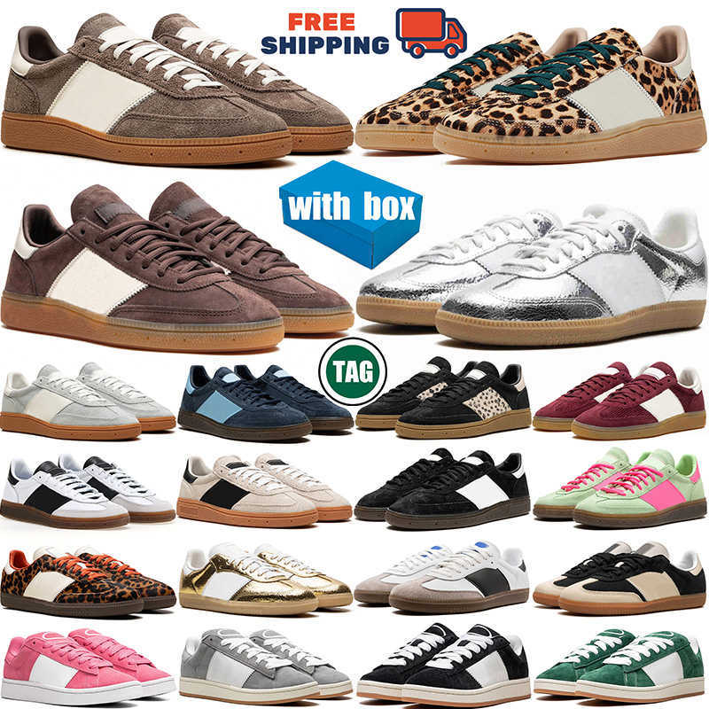 Free shipping handball casual shoes designer shoe men women vintage sneakers leopard burgundy brown white black pink mens womens outdoor sports special trainers