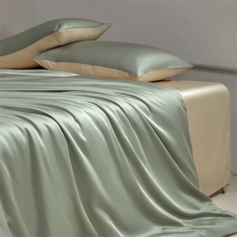 Four piece set of natural solid color bedding, ice silk smooth nude sleeping bedding H260311