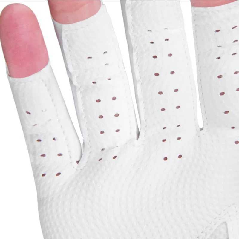 PGM 1 Pair Womens Open Finger Gloves BreathabLE Mesh PU Sunscreen Finger Cover LEft and Right Hand M260311
