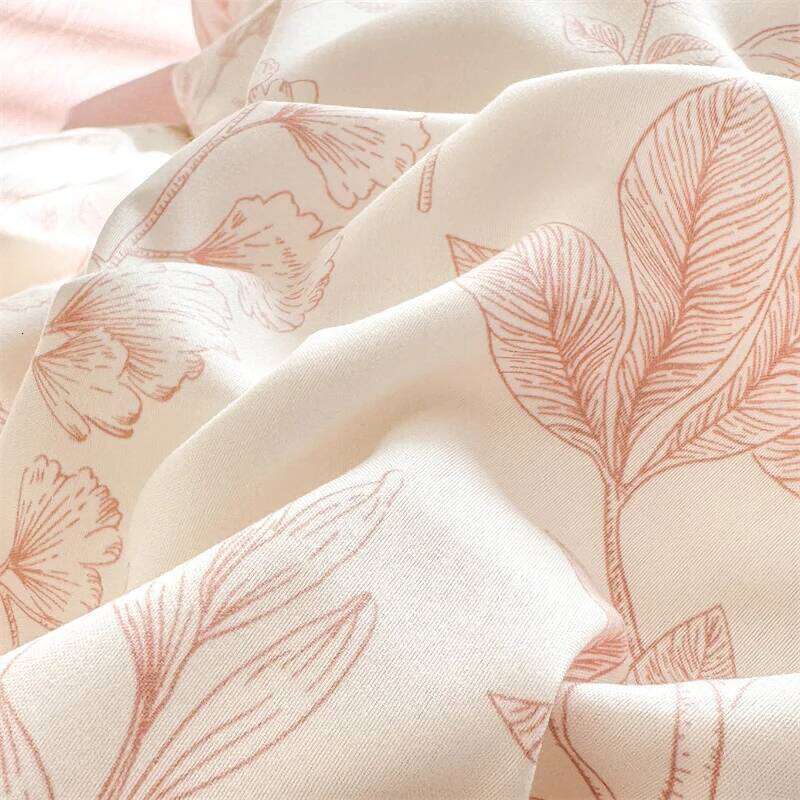 Pink Floral Printed with Pillowcase Single/Queen/King Duvet Cover Super Soft Bedding Sets for Double Beds H260311