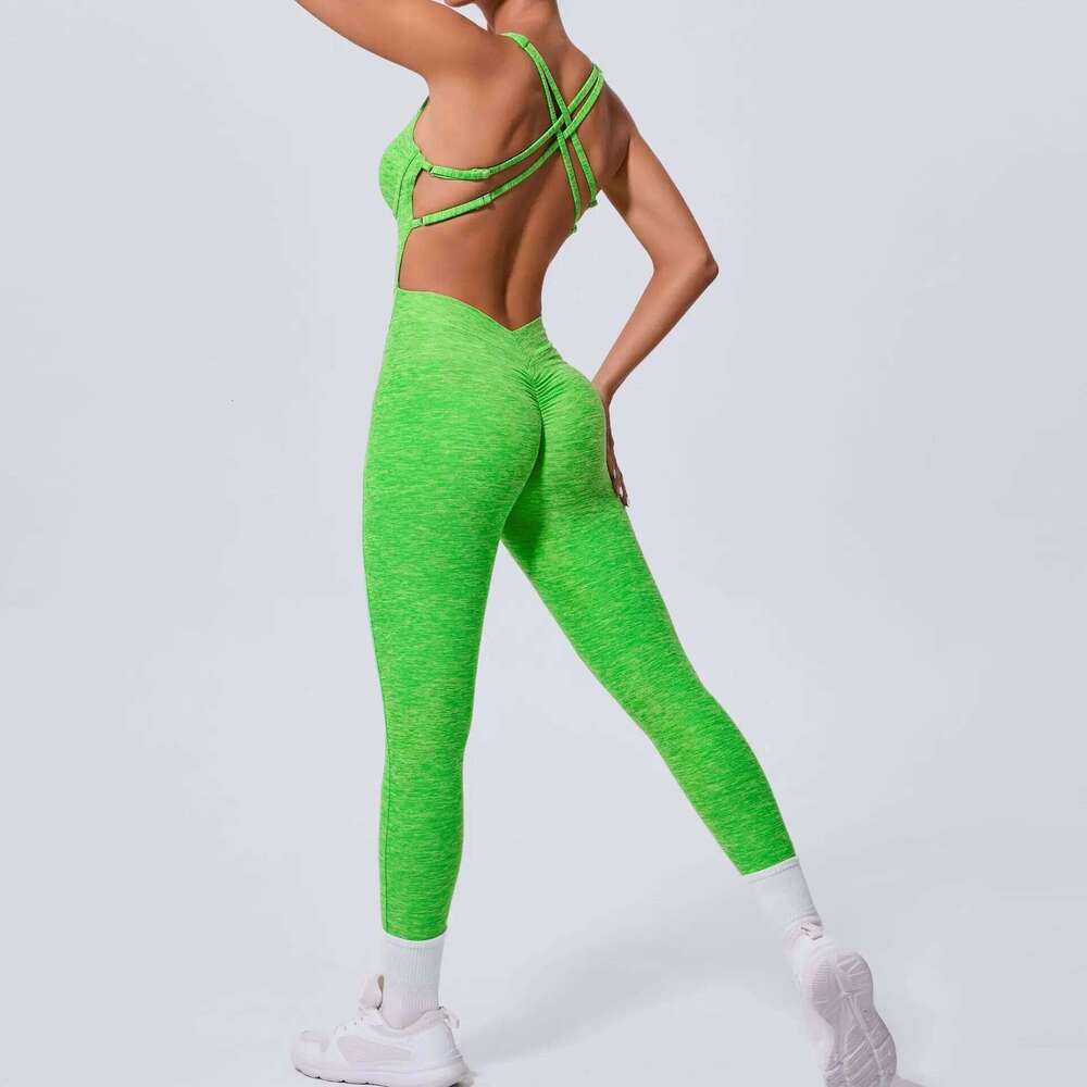 Gym Jumpsuit Female Workout One-piece Suit Women Sports Push Up Yoga Clothes less Activewear Fitness Set 26H0311