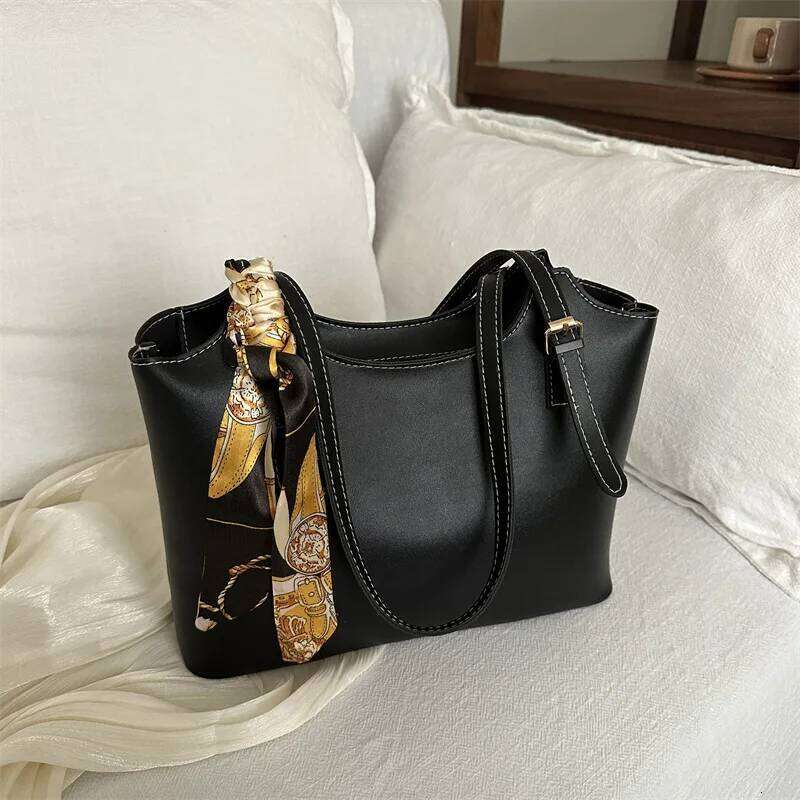 Fashion Stylish Silk Scarf Tote Spacious Capacity Shoulder Bags, Elegant Underarm Bag, Versatile Commute Handbag for Women XJ260311