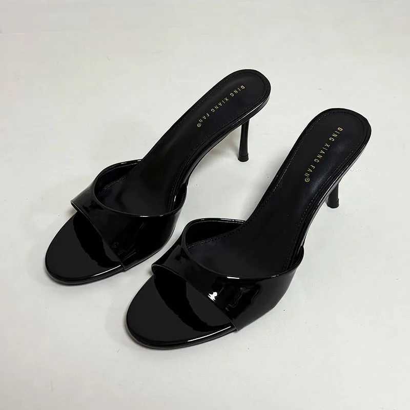 Heeled Footwear Female Slides Women Summer Spring Fashion Round Toe Ladies Thin Heels Sandals Pumps Shoes K260311