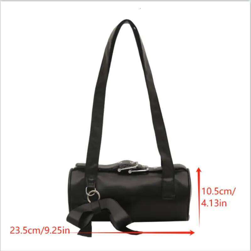 Trendy Cool Bowknot Tubular Cylindrical PU Shoulder Girly Handbag Armpit Bag Women Fashion Design Sense Commuter Bags Gifts XJ260311