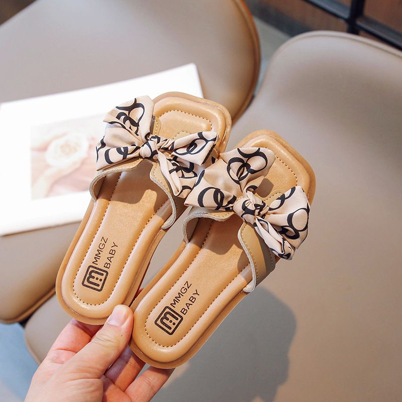 Girls Slippers Toddlers with Bow-knot Non-slip Children Fashion Princess Slides Kidszworld Slippers Open-toe Kids Summer Beach Shoes Flats Slippers Si