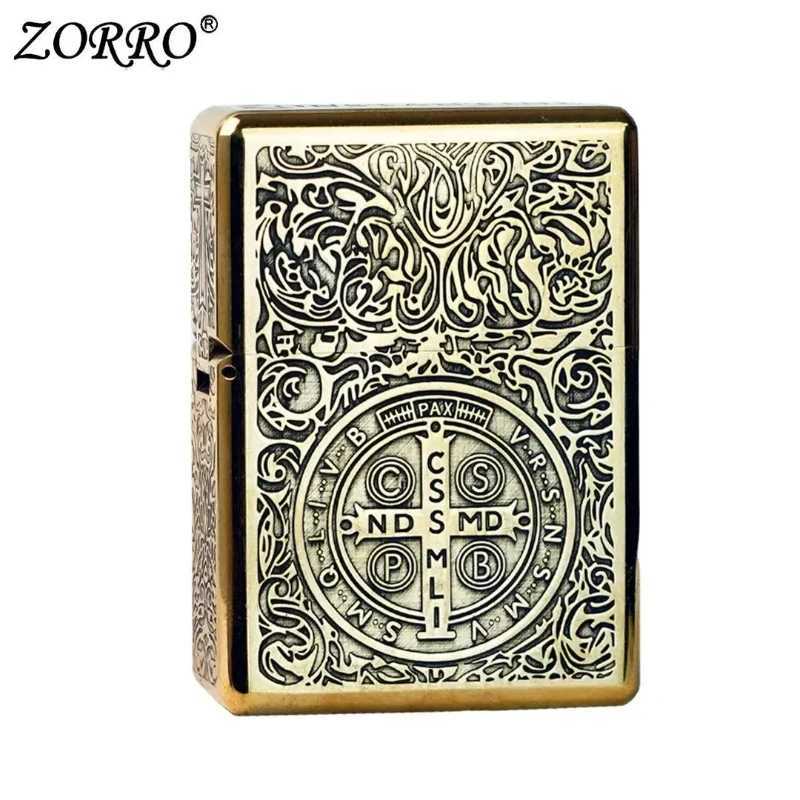 912 retro high-end waterproof sealed armored kerosine lighter 3/5 hinge metal cigarette lighter tool mens gift 150G N260311