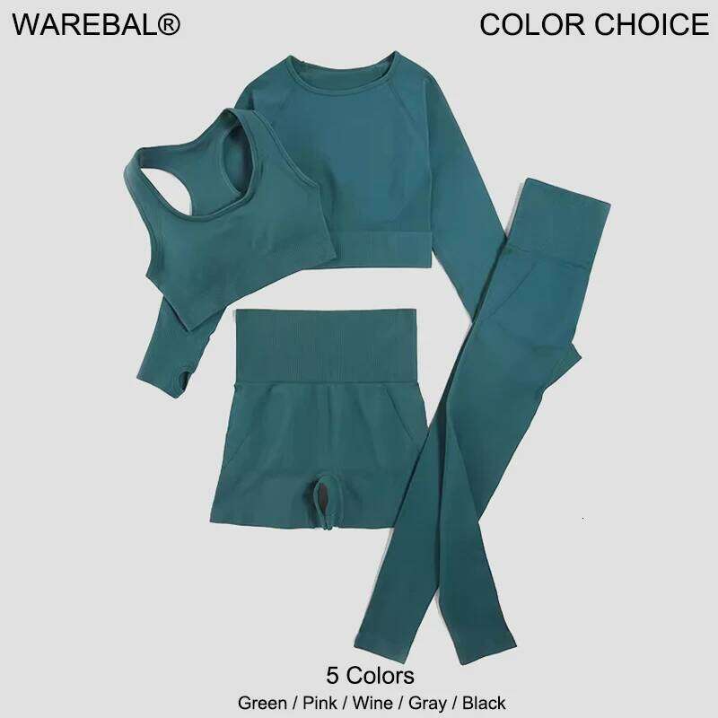 WAREBALL 2/3/4pcs Seamless Clothes Sportswear Yoga Suits For Women Fitness Set Tracksuits Sports Bra Gym Leggings 26H0311
