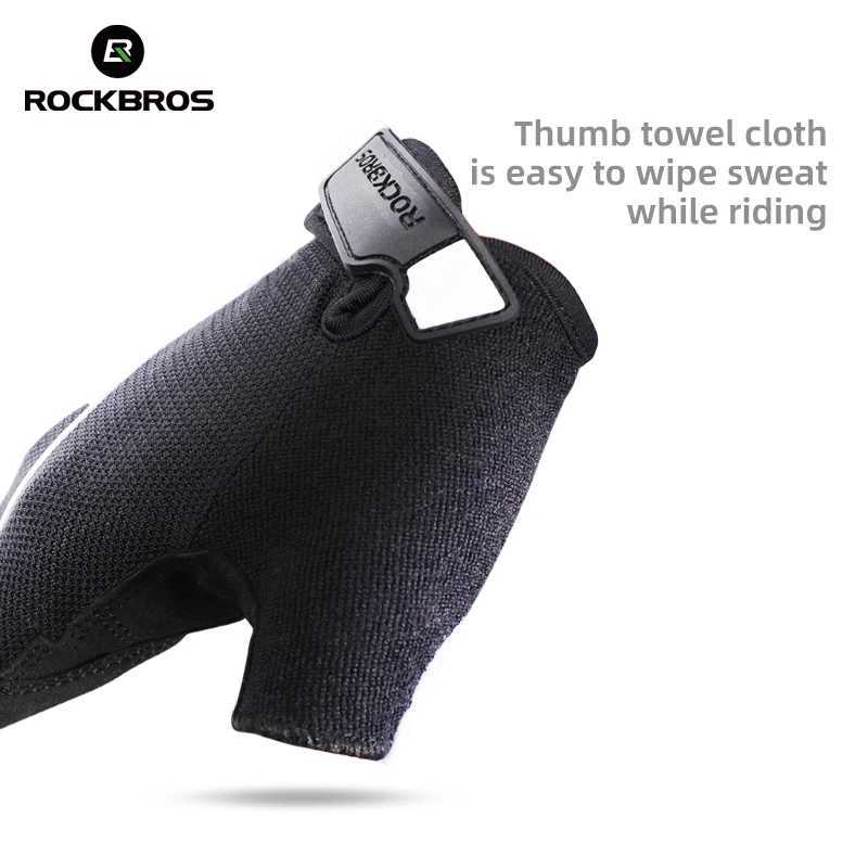 ROCKBROS Cycling Gloves Men Women Sports MTB Road Half / Full Finger Bicycle Gloves Breathable Shockproof Anti-slip Bike Gloves M260311