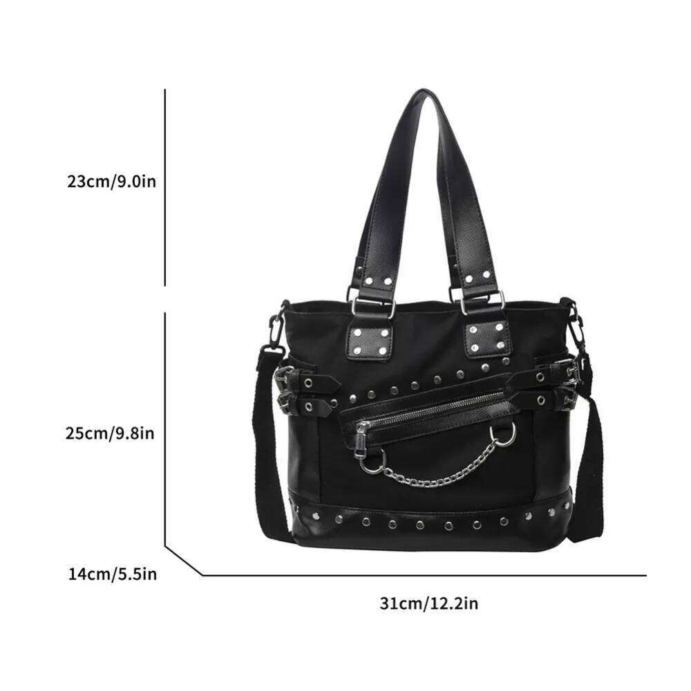 Spicy Girl Punk Rivet Motorcycle Crossbody Bag Niche Fashion High-end Large Capacity Single Shoulder Handbag XJ260311