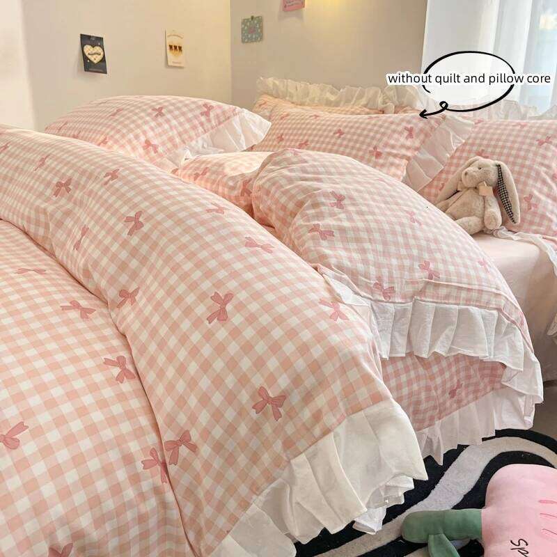 3 Piece duvet bowknot printting Quilt cover comfortable Ruffles Bedding Set Bedspread for All Season H260311