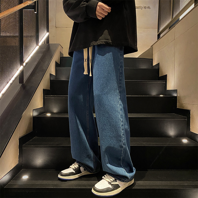 Retro Men's Jeans Spring Autumn Straight Loose Trendy Wide Leg Pants High Designer Pants Street Versatile Casual Long Pants