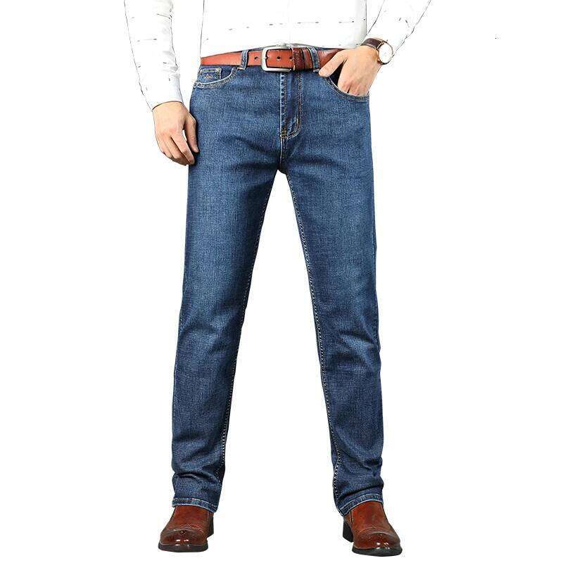 2026 Top Brand Washed Trousers Four Season Men's Quality Jeans Business Casual High Waist Denim Pants Z260225
