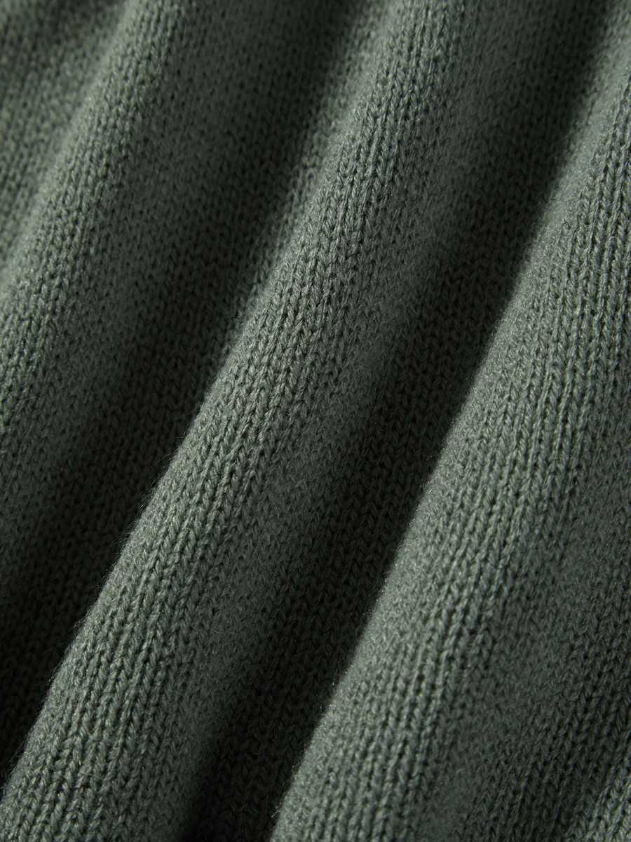 Women Long Sleeve Tie Backless Round Neck Ruffle Trim Long Dress Autumn Winter Knit Solid Color Bodycon Dress Beige/Grey/White M260311