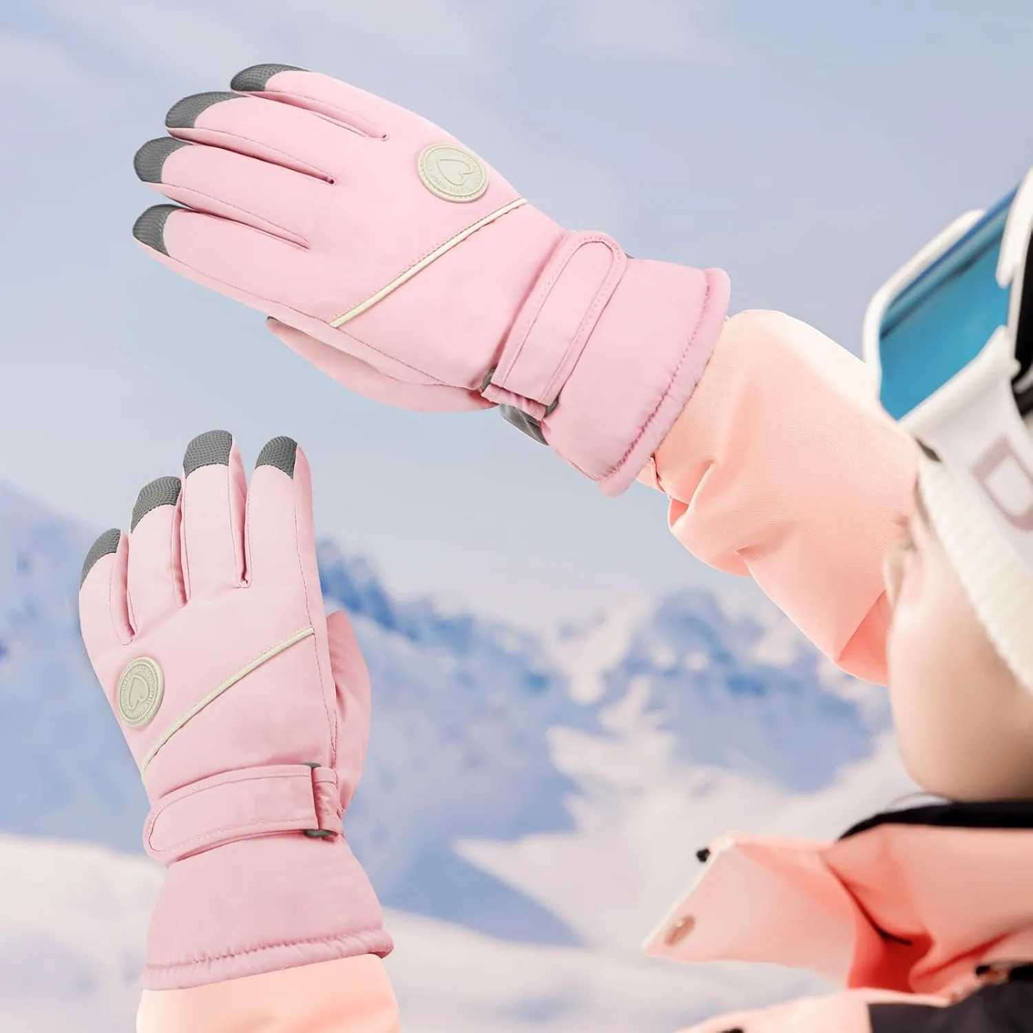 ZHUOHUA Women Ski GlovesWindproof Thermal Touchscreen Gloves Waterproof Winter Warm Snow Glove for Skiing Cycling Outdoor Sport M260311