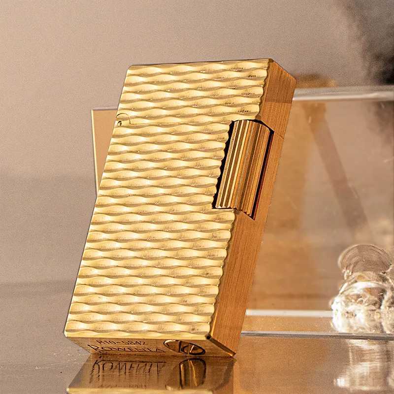High-end Brass Oil Lighter Crisp Sound When Opening The Lid Fashionable and Stylish for Men Side-slip Grinding Wheel N260311