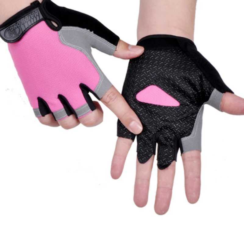 Anti Slip Shock Breathable Half Finger Gloves Breathable Cycling Gloves Fitness Gym Bodybuilding Crossfit Exercise Sports Gloves M260311