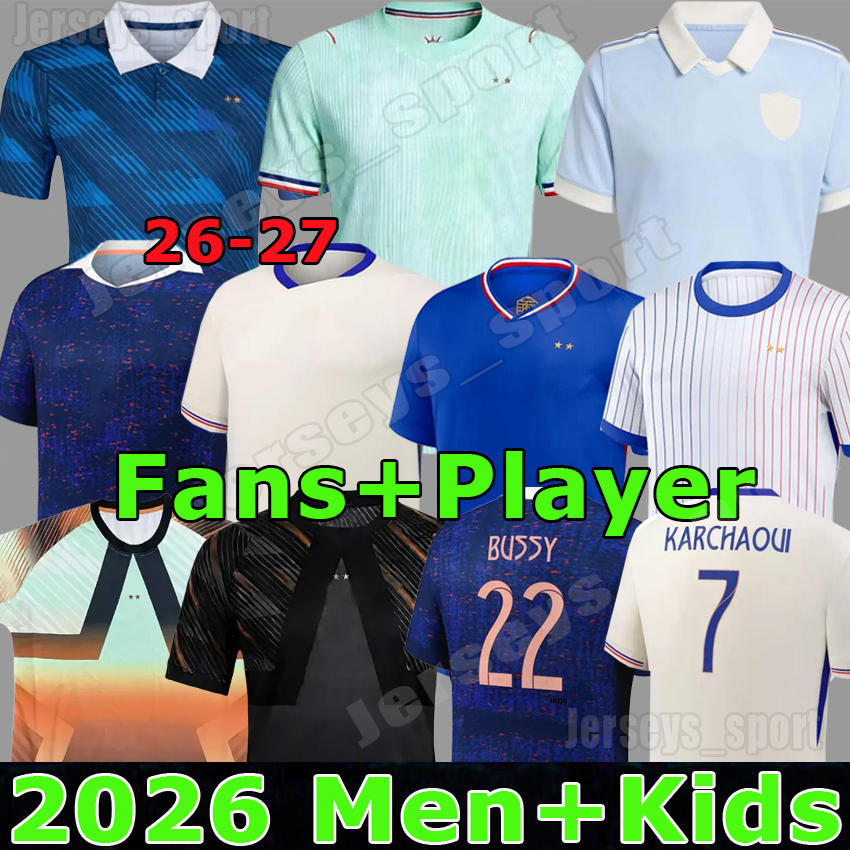4XL France 2026 World Cup Soccer Jerseys 26 27 FrEnCh MBAPPE BARCOLA OLISE MATETA NKUNKU Player version goalkeeper M. MAIGNAN Football Shirts Men Uniforms Kids Kits