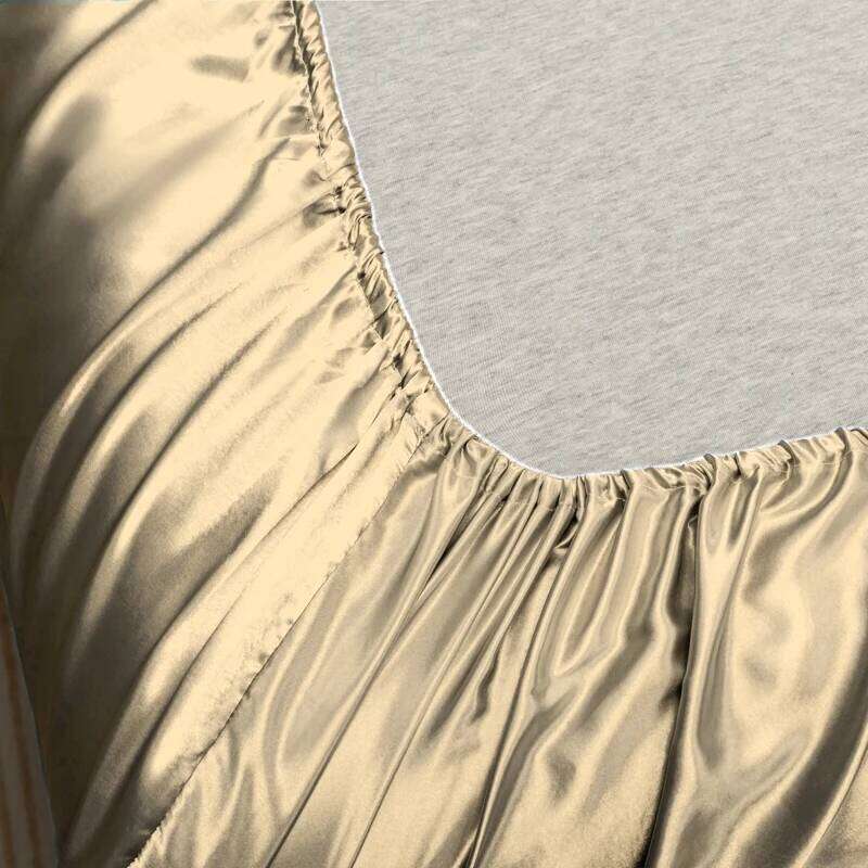 Satin Craft Skin-friendly Fitted Sheet&pillowcases Cool Smooth Solid Color 3pcs Bed Sheet And Pillowcase Kit Perfect for Summer H260311 - view 6