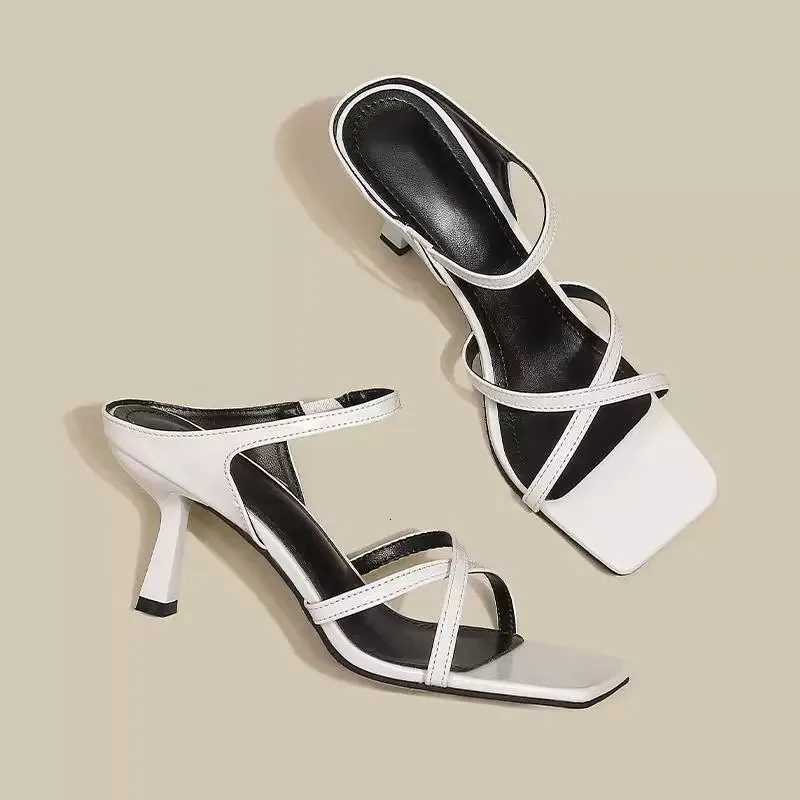 New Wine Red High Heels Sandals for Women Square Toe Bowtie Decor Summer Outdoor Slippers Woman Thin Heeled Party Wedding Shoes K260311