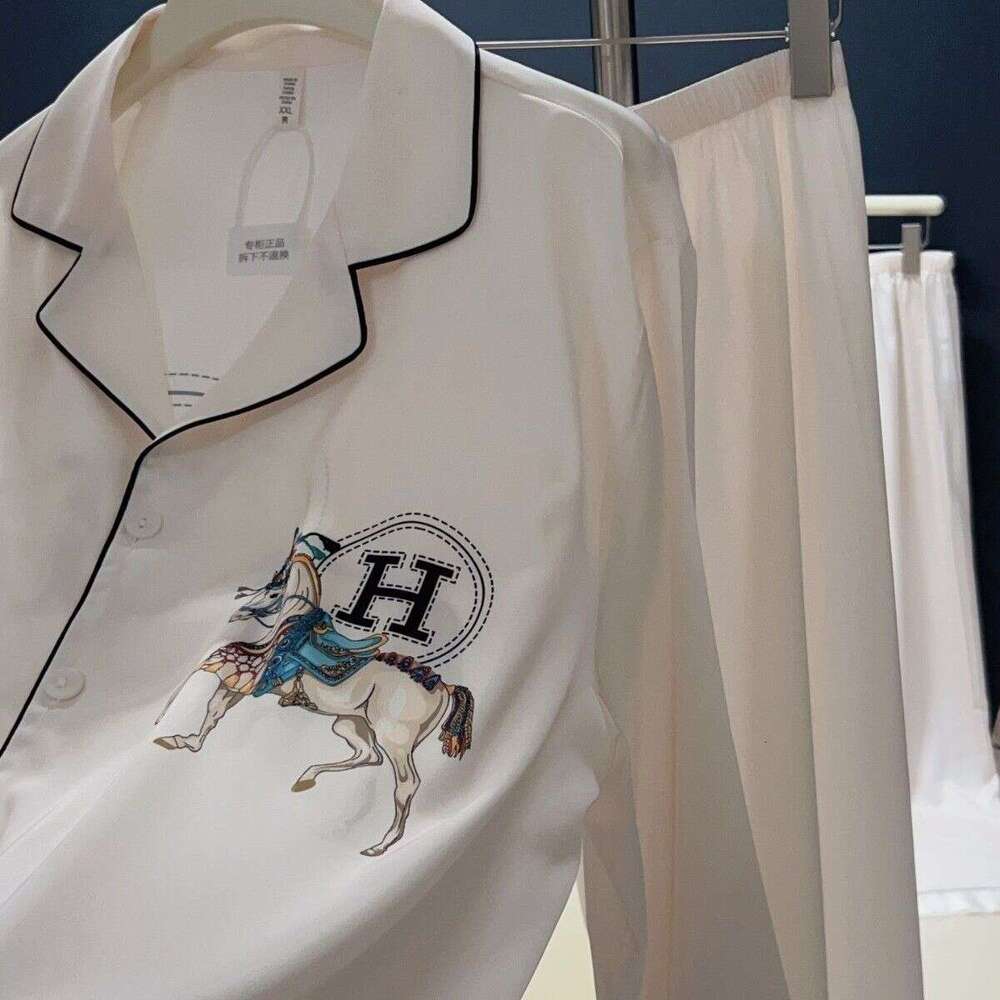 2025 Pajamas For Men Spring Autumn Summer Couples Homewear Set High-End Brand Ice Silk Asia Size