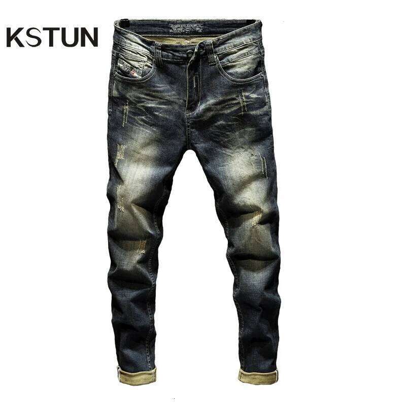 Mens Denim Pants Slim Fit Retro Stretch 2024 Spring and Autumn Trousers for Man Streetwear Moto Biker Jeans High Quality Z260225