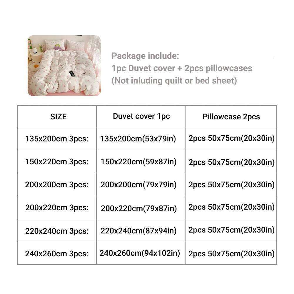 3pcs Pink Bow Duvet Set with 2 Pillowcases, Cozy and Breathable Quilt Cover Suitable for All Seasons H260311