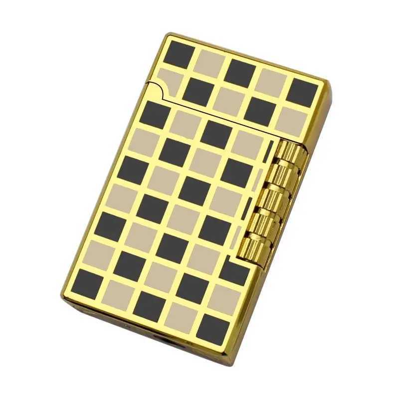 2026 Gas Lighter Grinding Jet Gas Flint Lighter Butane Metal Emboss PING Bright Sound Cigarette Cigar Lighter Inflated N260311