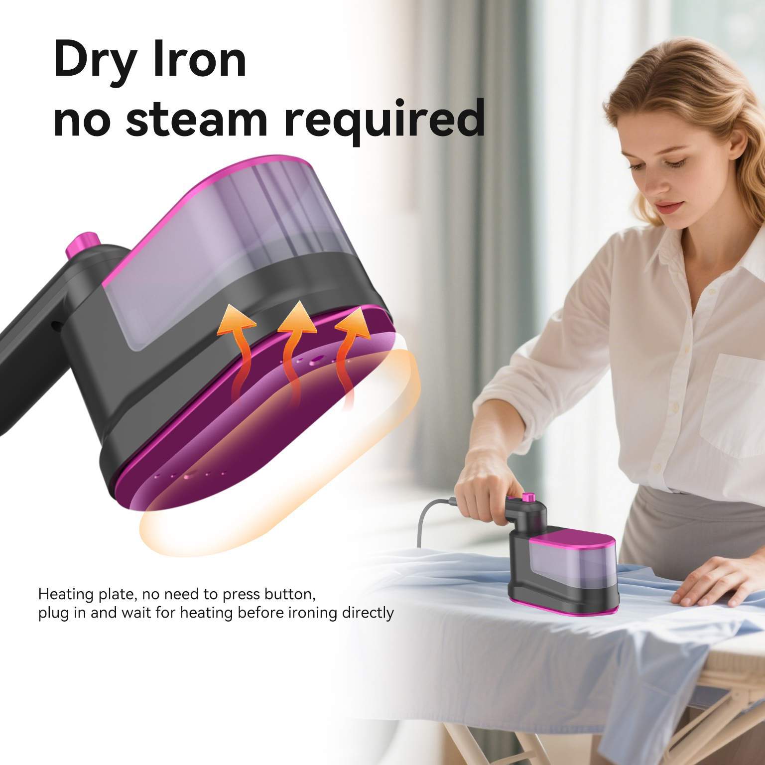 Efficient Mini Steam Press - Convenient Pocket-Sized Tool Ideal for On-the-Go Smooth Fabrics