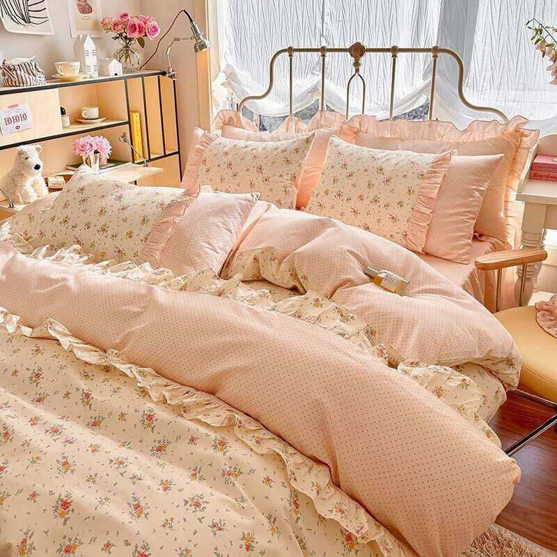 3pcs 100% Cotton Duvet Set 1*Duvet Cover + 2*Pillowcase, Without Core, Korean lace Bedding Set, Soft Comfortable H260311