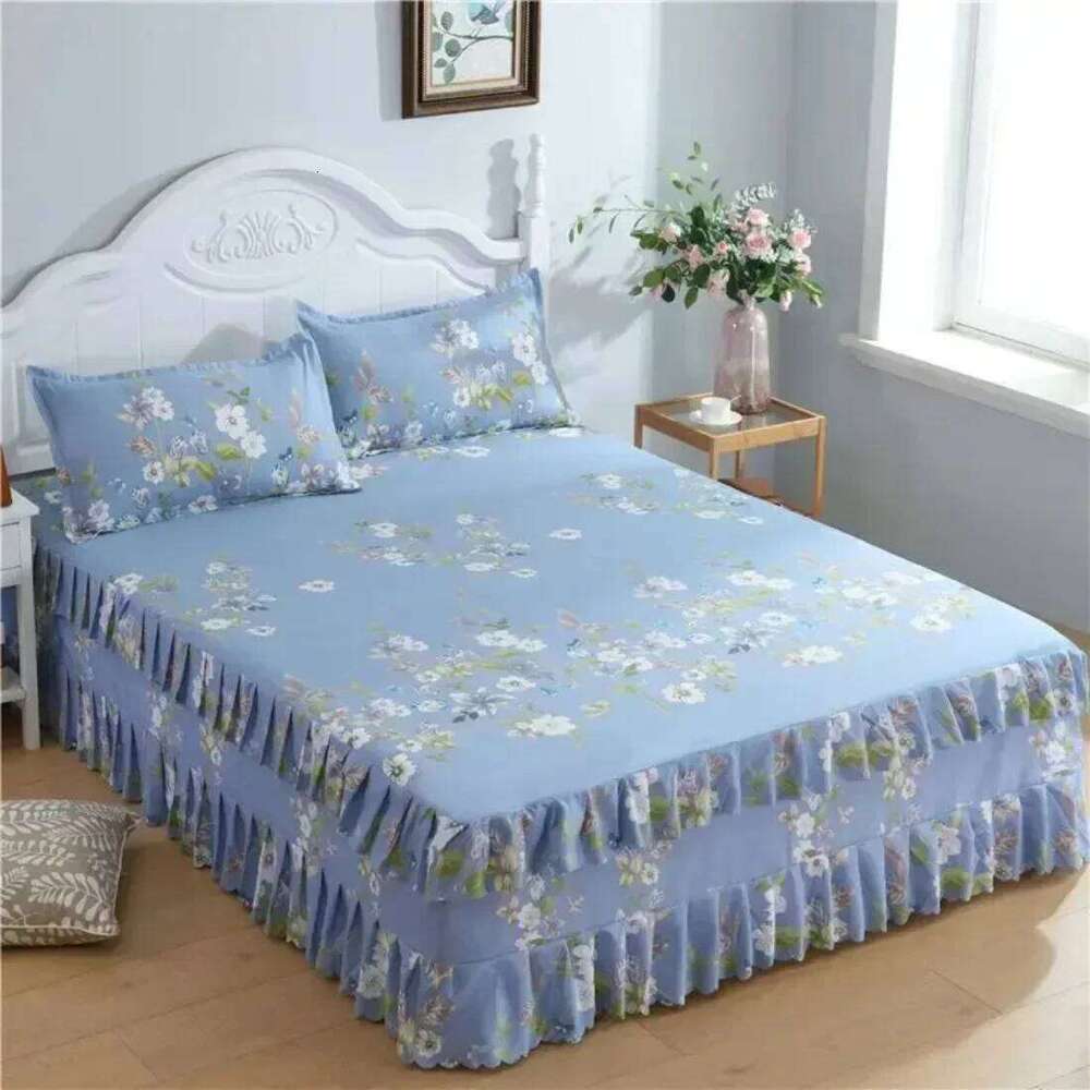 Skirt Cotton Bedspread Set Embroidery Bed Dress Pillow Cases 3 Pieces/Set For King/Queen Double 1.5/1.8/2M Sheet Cover 3PCS H260311