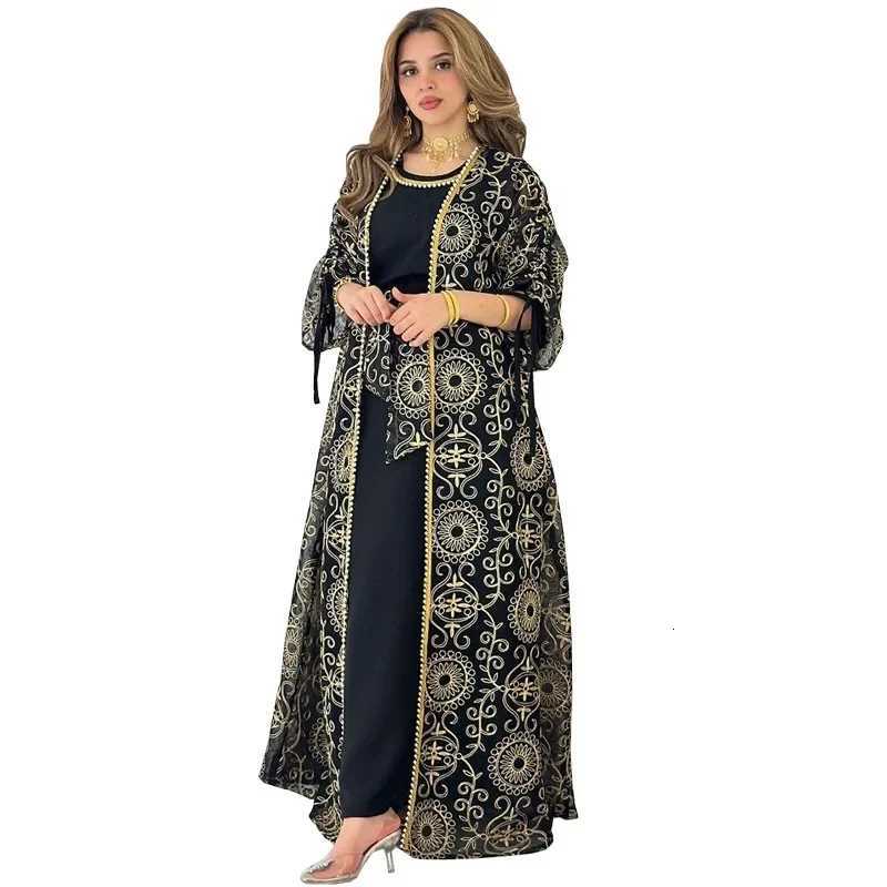 The Fashionable Two-piece Dress of Dubai and Saudi Arabian Womens Clothing Muslim Long Robes Abaya in The Middle East X260311