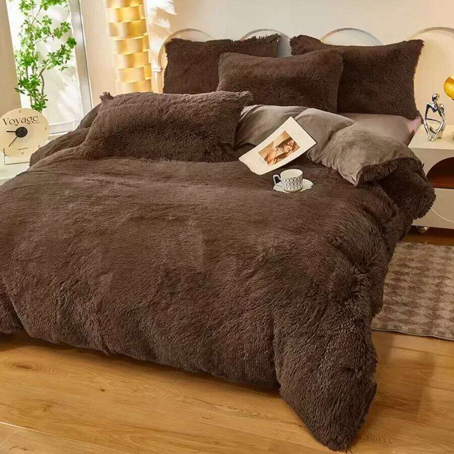 Linen Sets Autumn Winter Warm Four Piece on The Bed Queen Duvet Cover with Sheets Single Double Bedding Set H260311