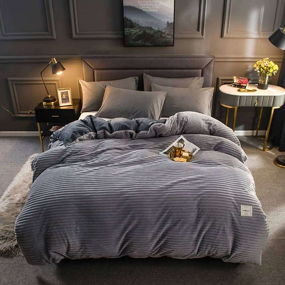 Magic Thicken Corduroy Duvet Ultra Soft Velvet Quilt Cover Reversible Comforter Covers Winter Bedding Set 220240CM H260311