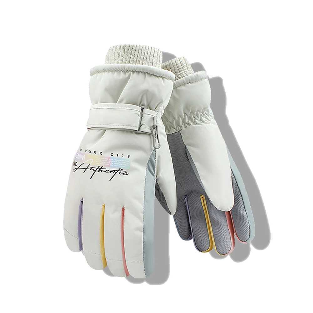 Warm Winter Skiing Gloves Fashion Letter Windproof Thermal Sports Gloves Waterproof Touch Screen Cycling Gloves for Snowmobile M260311