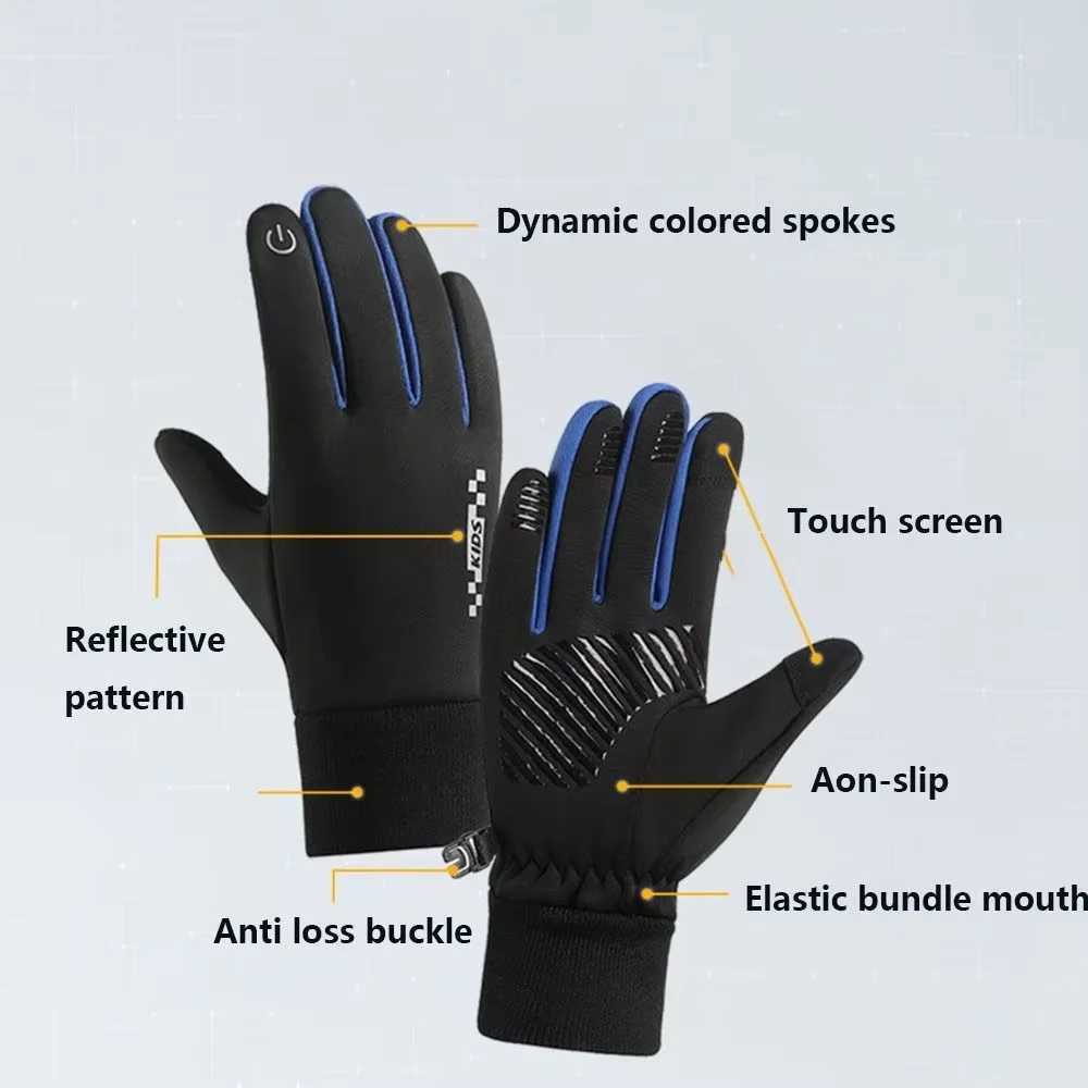 CZHIYAO Kids Winter Cycling Gloves Touchscreen Thermal Sports for Boys Girls Anti-Slip Outdoor for Bike Cycling Skiing Running M260311