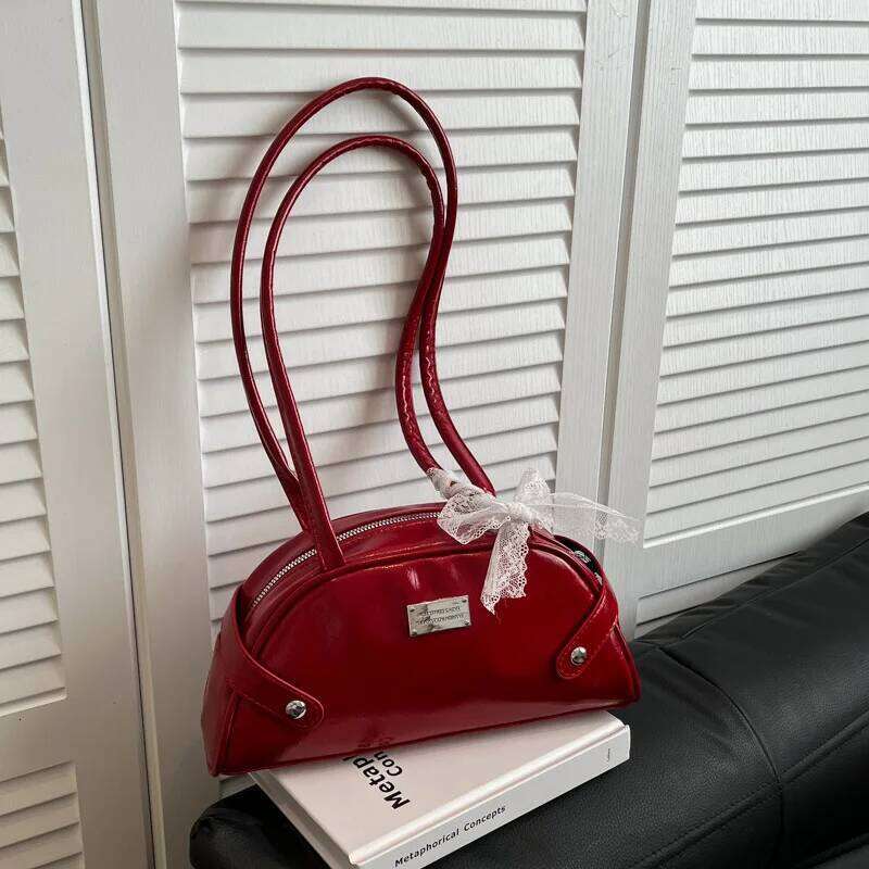 Retro Solid Color Women Shoulder Shell Bag Lace Commuter Versatile Ladies Underarm Bags Simple Portable Female Purse Handbags XJ260311