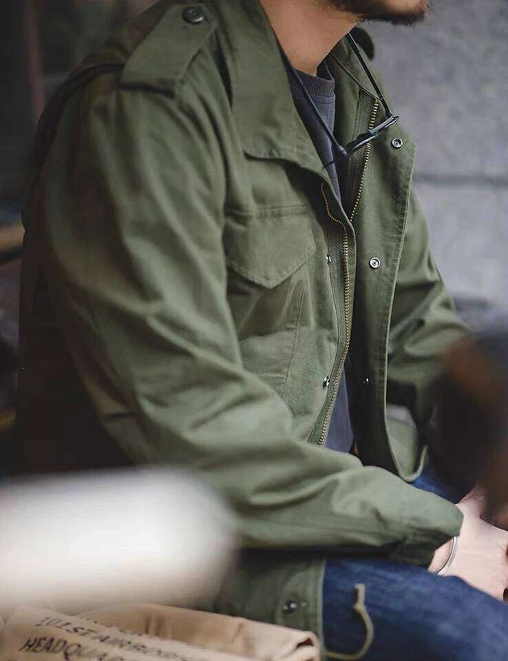 M65 Field Men's Military Retro Multi Pocket Collar Zipper Jacket, 100% Cotton 26H0311