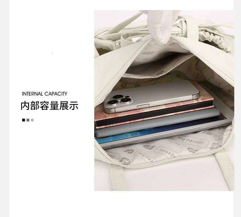 Sweet Pleated Bow Women Shoulder Bags Commuter High Capacity Ladies Underarm Bag Candy Color Waterproof Nylon Female Handbags XJ260311