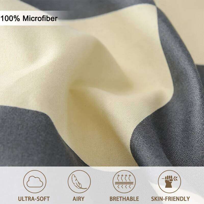 3pcs Checkered Pattern Print Set, Soft Skin-Friendly Bedding Set Includes 1 Duvet Cover And 2 Pillowcases H260311 - view 4