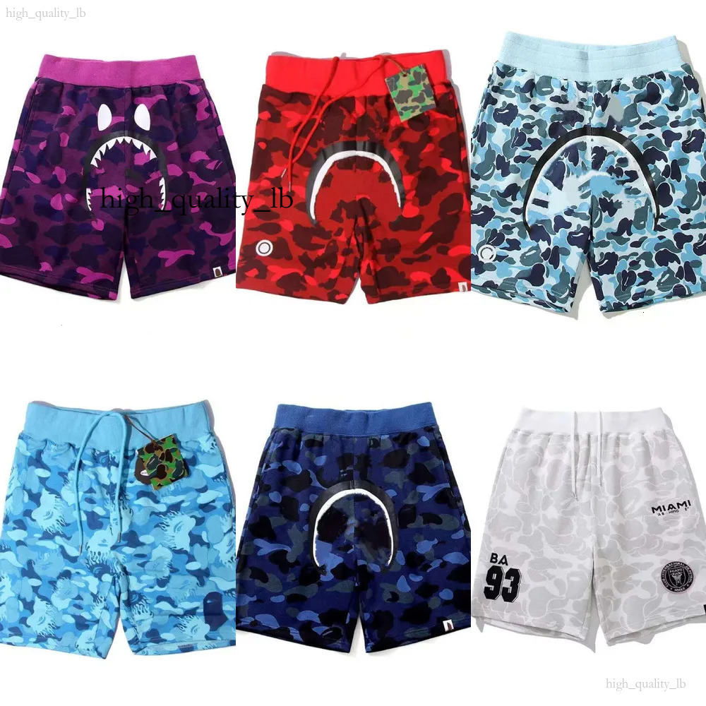 Fashion Shorts Baps Shark Camouflage Print Drawstring Shorts Casual Streetwear Hip Hop Jogger Pants For Men And Women aa7
