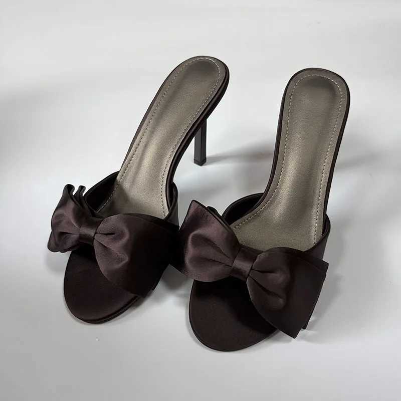 2026 New Fashion Peep Toe Pumps Women Thin High Heels Shoes Female Slides Footwear Butterfly-Knot Ladies Heels Shoes K260311