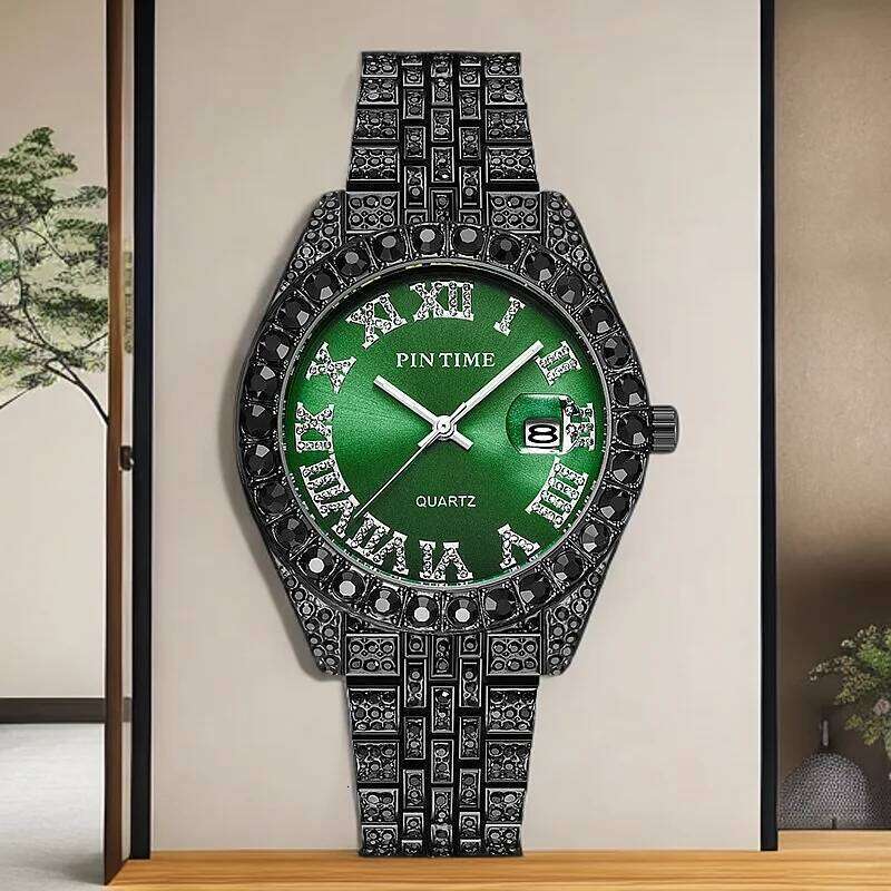 Classic Retro Watch For Women Men Fashion Rhinestone Band Quartz Wristwatch Ins Style Diamond Inlaid watch with Multiple Colors