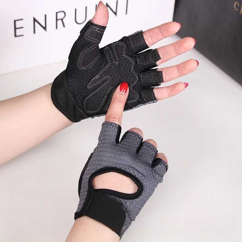 Cycling Fingerless Gloves Professional Gym Fitness Breathable Anti-Slip Women Men Half Finger Summer Fishing Female Bicycle Bike M260311