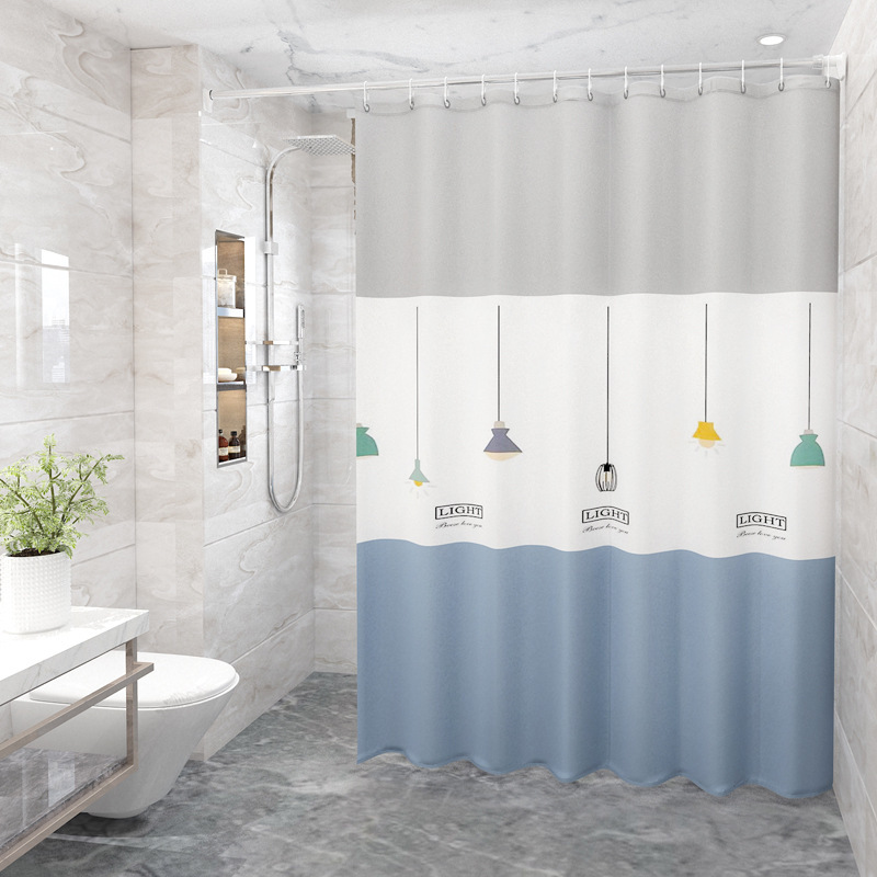 YL-38326 Waterproof and mildew-proof shower curtain, bathroom/toilet PEVA partition curtain, no drilling required, custom-made.
