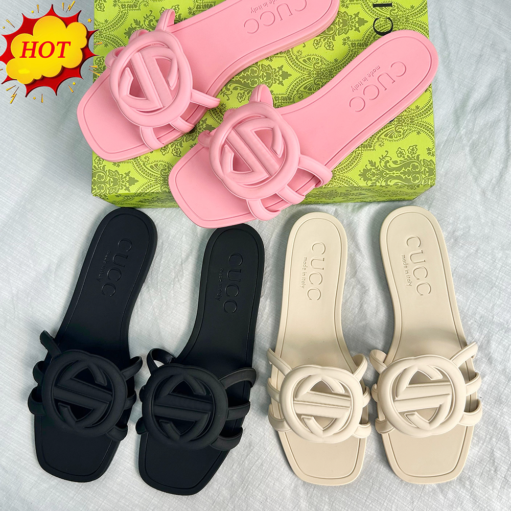 Sandals designer women slides slippers jelly flatform sliders bottom flip flops summer vacation beach jelly script outdoor designer shoes for women Slippers