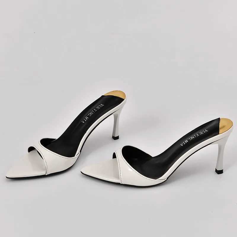 Sexy Stilettos Party Ladies Sandals 2025Summer Ladies Pointed Designer Simple Daily Casual Office Mature Open Toe Women Slippers K260311