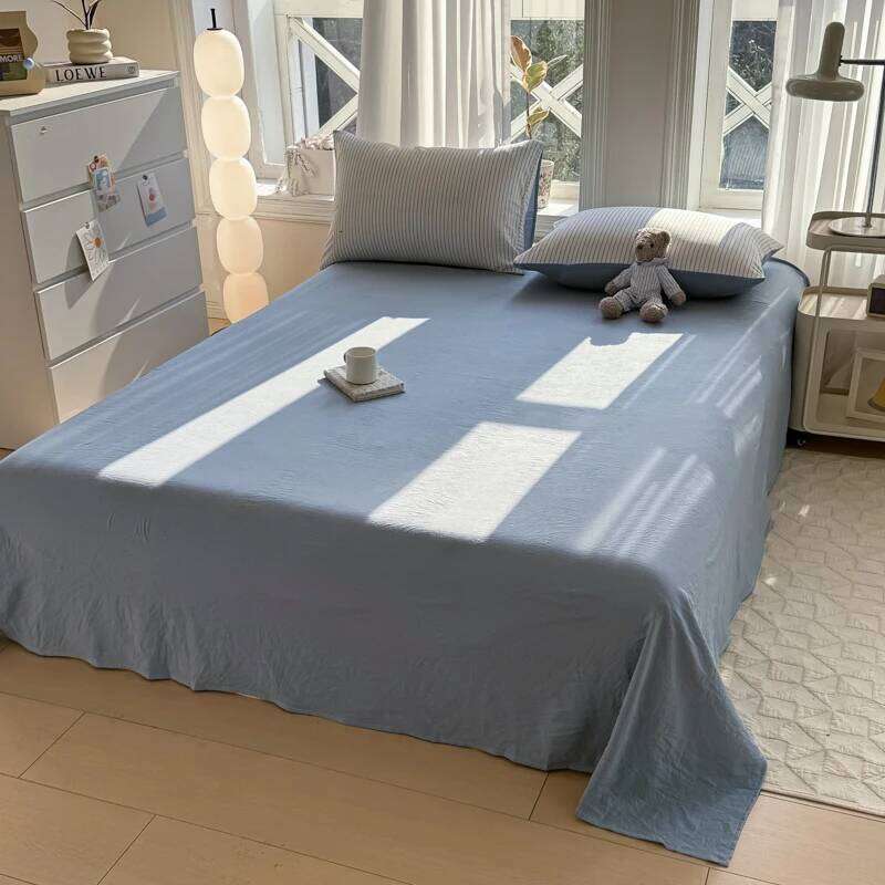 Simple Style Duvet Cover Sheet Pillowcase Washed Cotton Bedding Set Full Queen King Size Bed Linens H260311