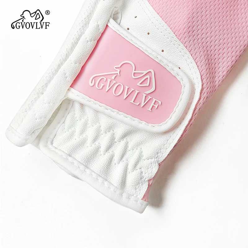 GVOVLVF1 Pair Gloves for Women Half 1/3 Finger Soft Leather Breathable For Better Grip And Club Control Fit Ladies Girls M260311